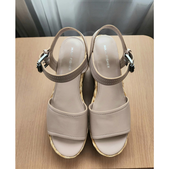 Marc Fisher Women Braided Raffia Chunky Platform Sandals 9.5 M Tan Beige - Picture 13 of 16